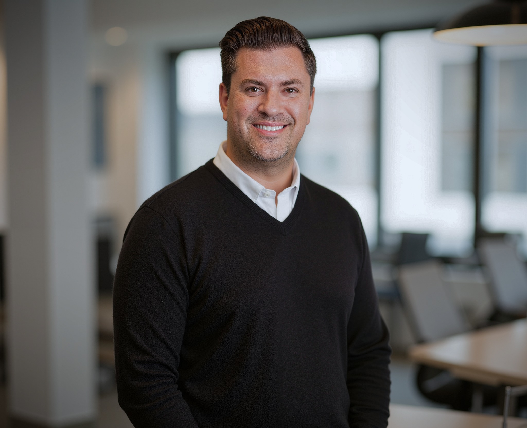 CultureSpeed Communications founder Adam Schiff in an office
