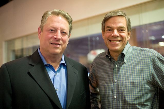 Al Gore and Joel Hyatt together at Current TV's San Francisco office