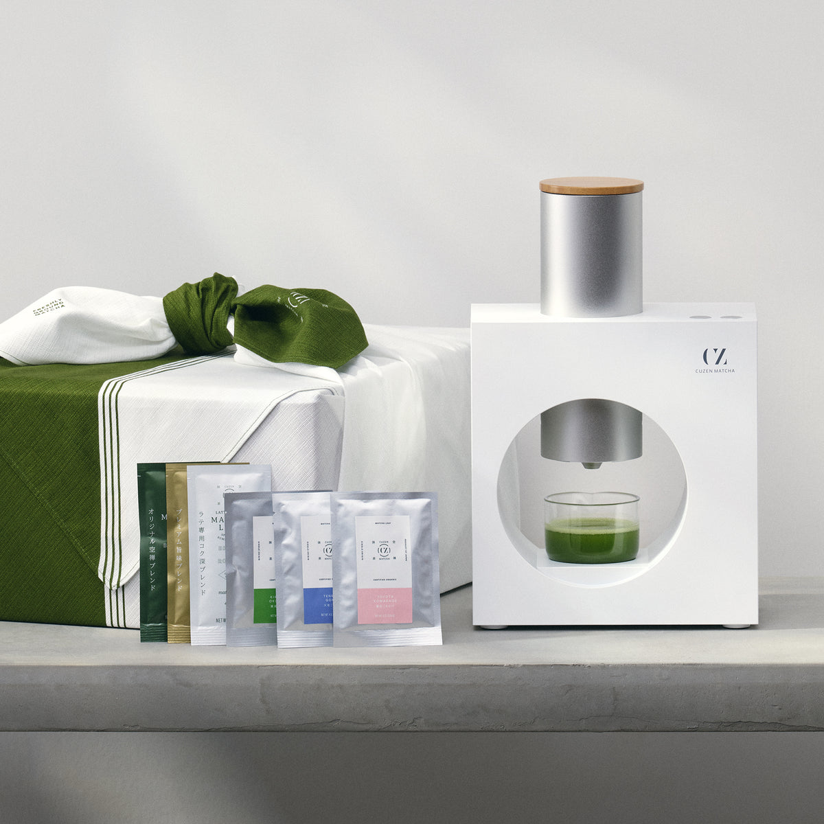 Cuzen Matcha Maker countertop machine wrapped for gifting