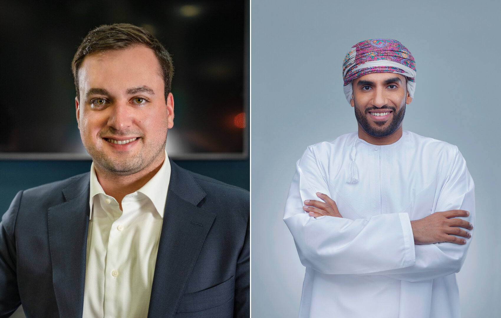 Cylera CEO Timur Ozekcin, left, and Omantel chief commercial officer Aladdin Baitfadhil at the partnership announcement