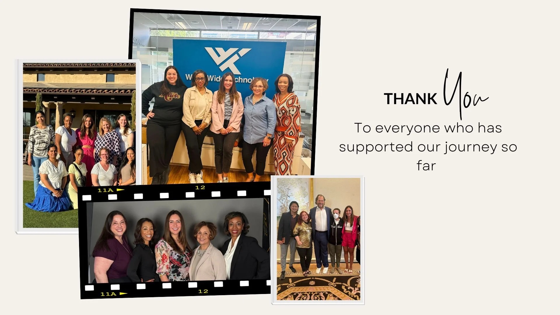 ImagineCRM anniversary collage showing Daisy Garcia with colleagues and community members