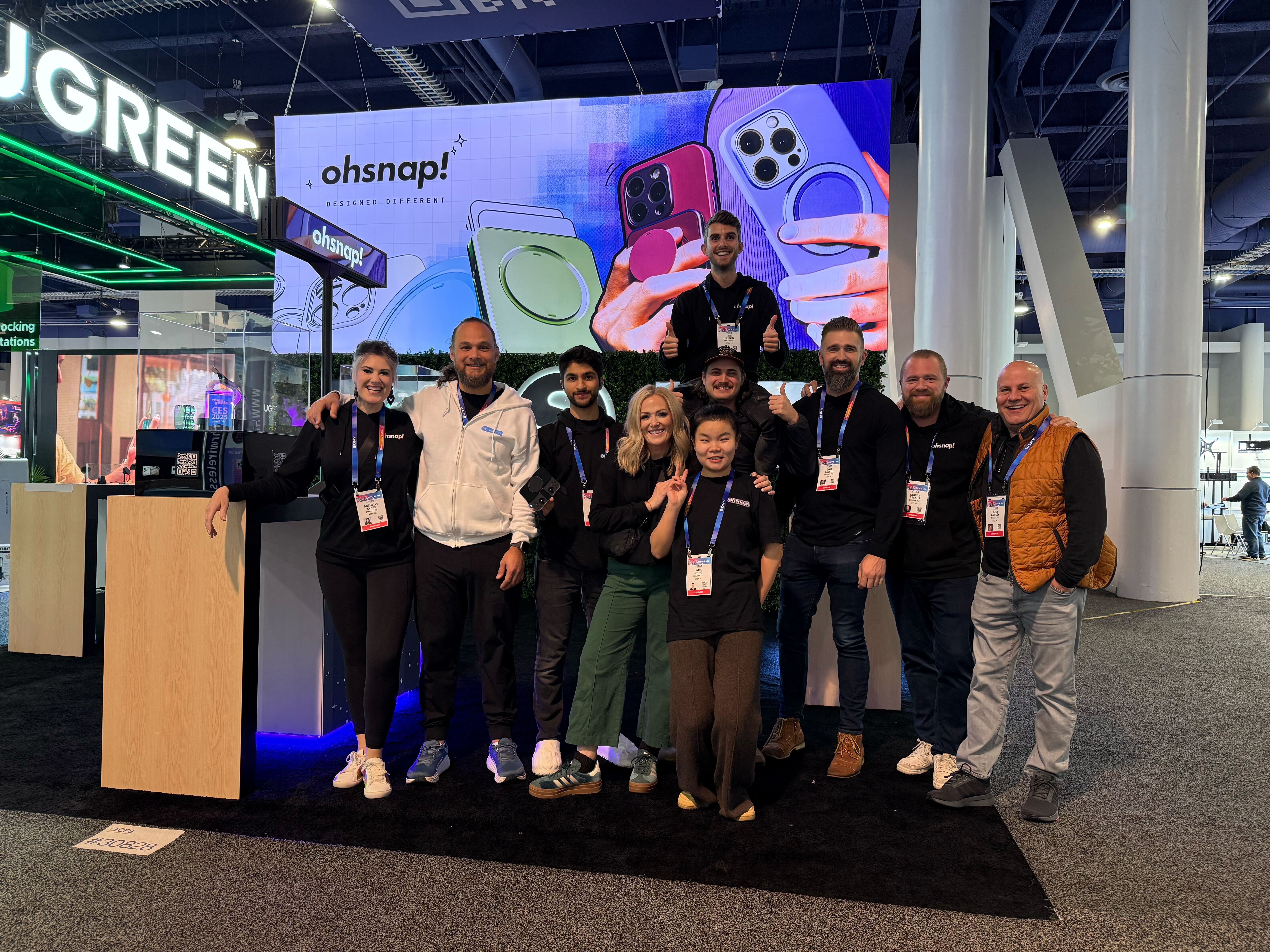 Dale Backus with the Ohsnap team at the company's CES exhibition stand