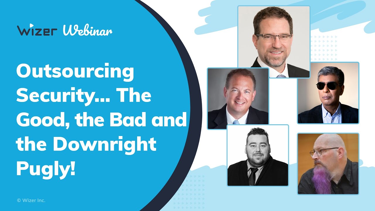 Wizer cybersecurity webinar artwork showing Dale Boehm and four other panel participants