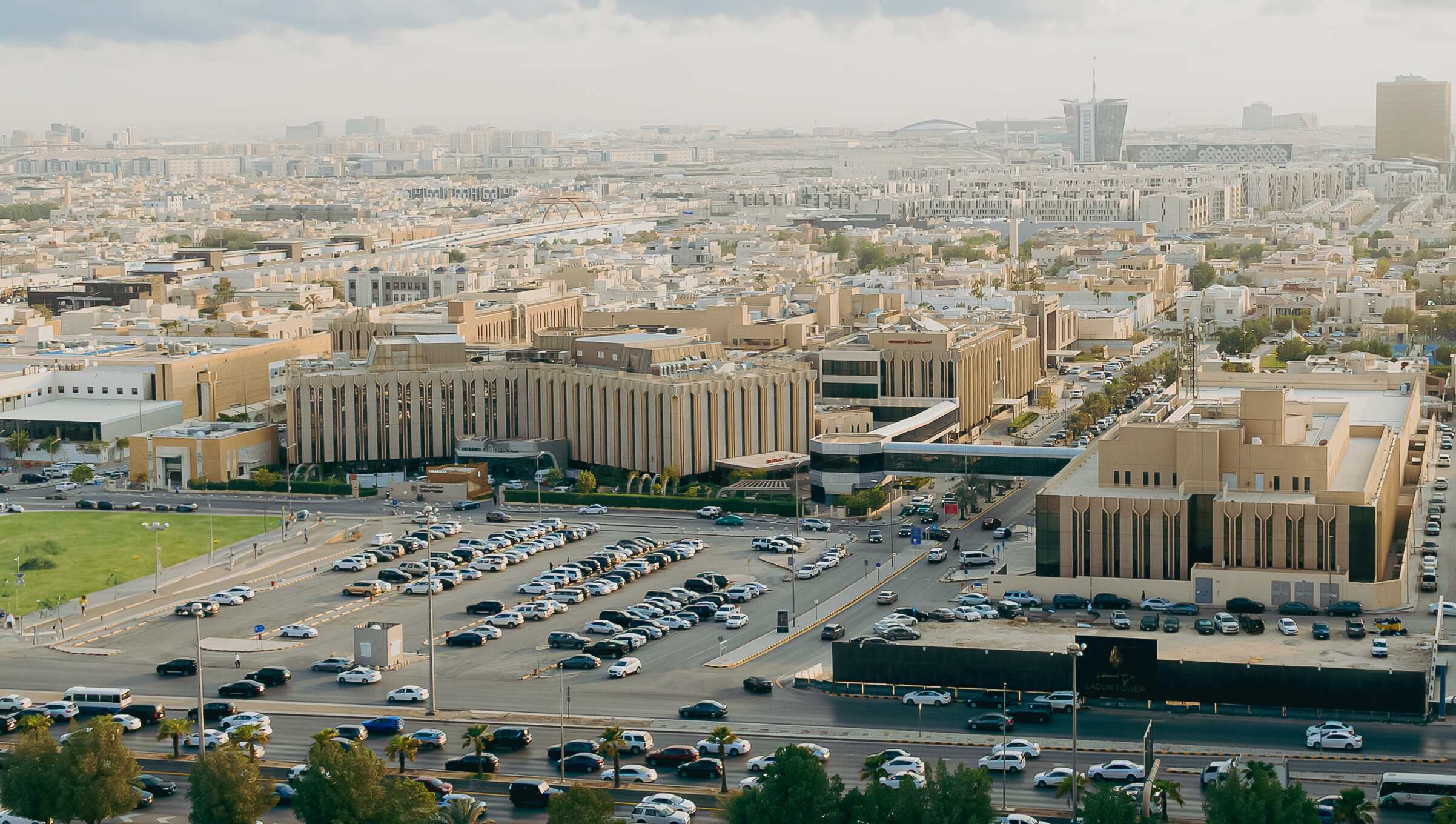 Dallah hospital buildings and surrounding streets in Riyadh