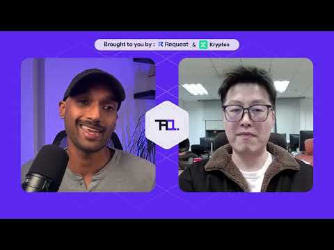 Damon Xu, right, speaking with the host of The Accountant Quits in a remote video interview