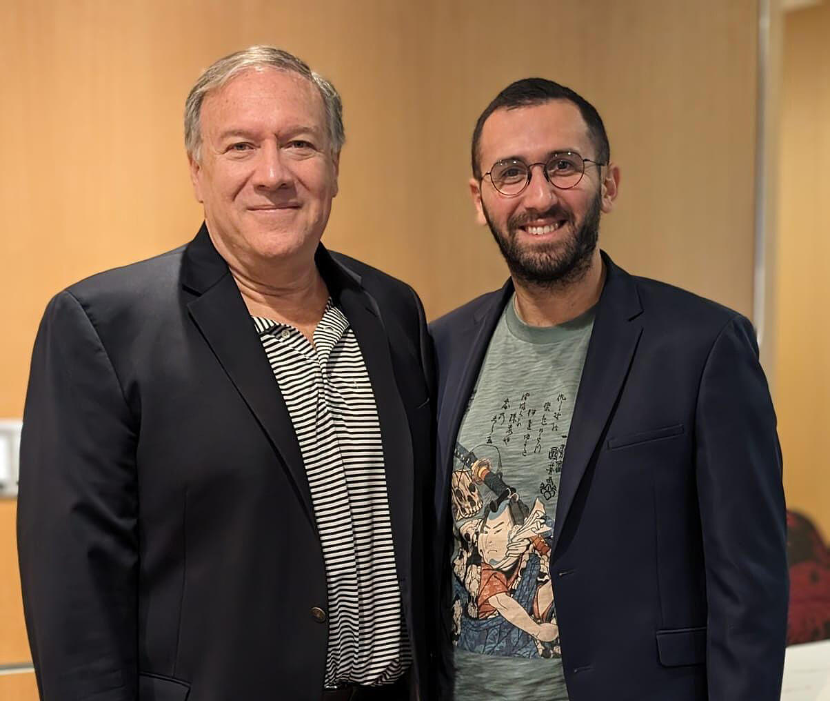 Mike Pompeo, left, and Dan Brahmy standing together