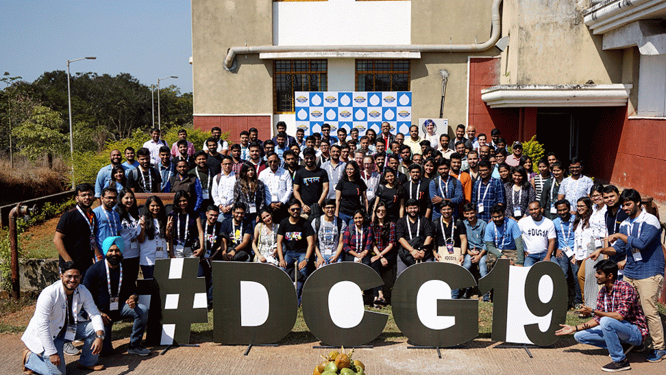 Participants gathered outside at DrupalCamp Goa 2019