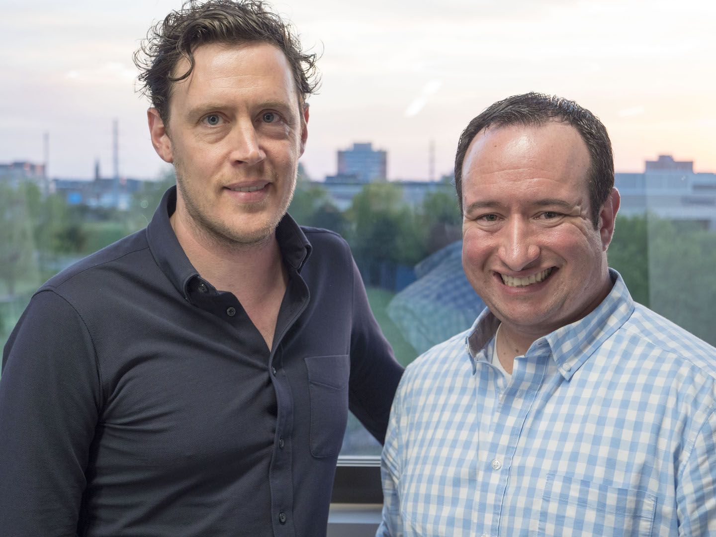Daniel Maloney, right, pictured with another participant at Startup Grind Oklahoma City in May 2018.
