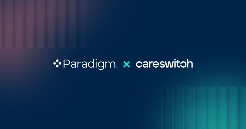 Paradigm and Careswitch names together in the acquisition announcement artwork