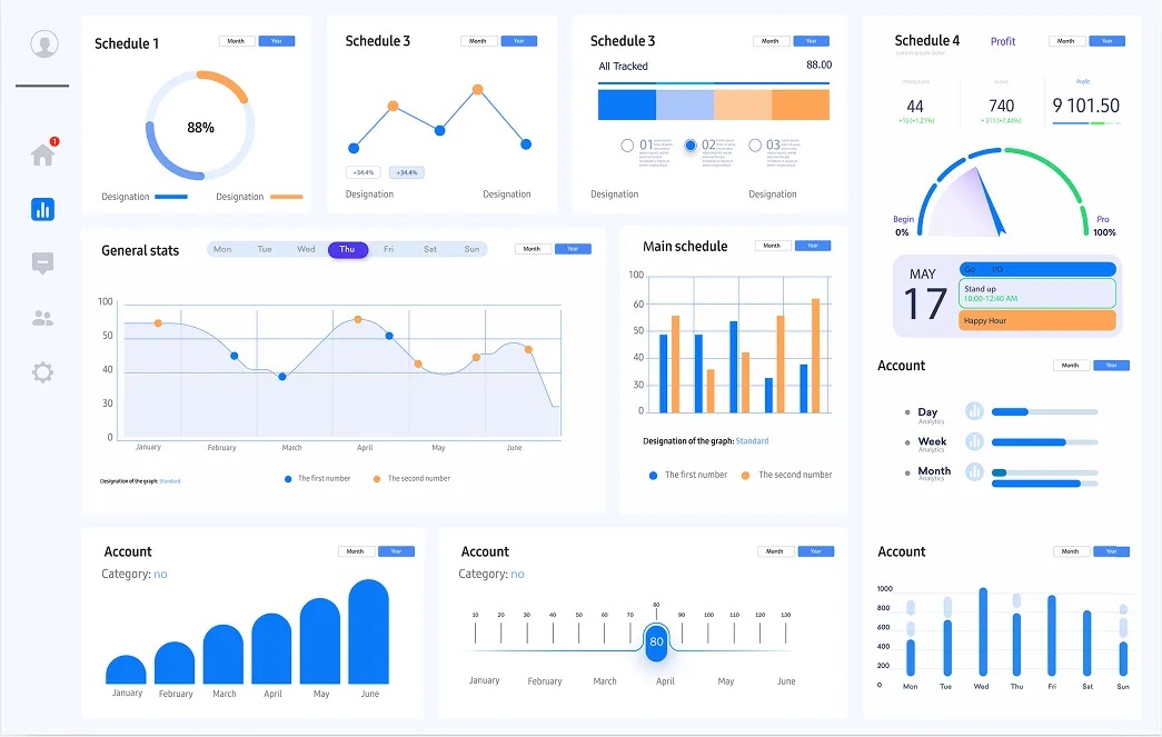 Analytics dashboard illustration published on Datatrak’s website