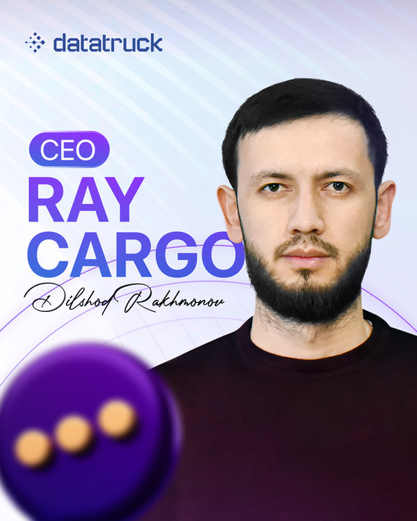 Ray Cargo, a Datatruck customer, featured in a Datatruck brand graphic