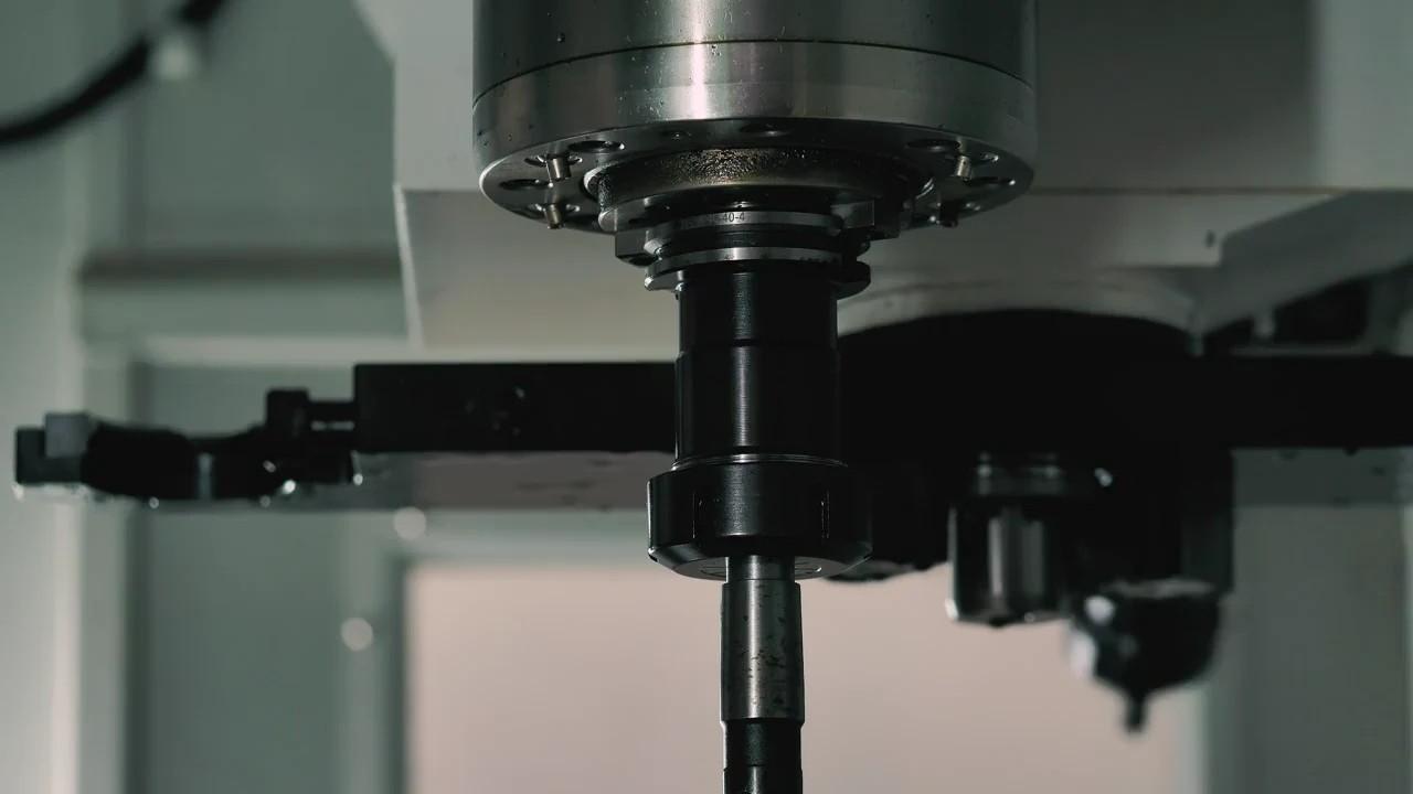 An industrial machine tool inside a manufacturing facility