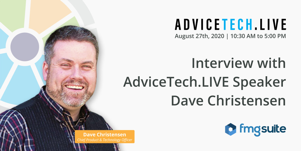 AdviceTech Live event graphic featuring Dave Christensen in 2020