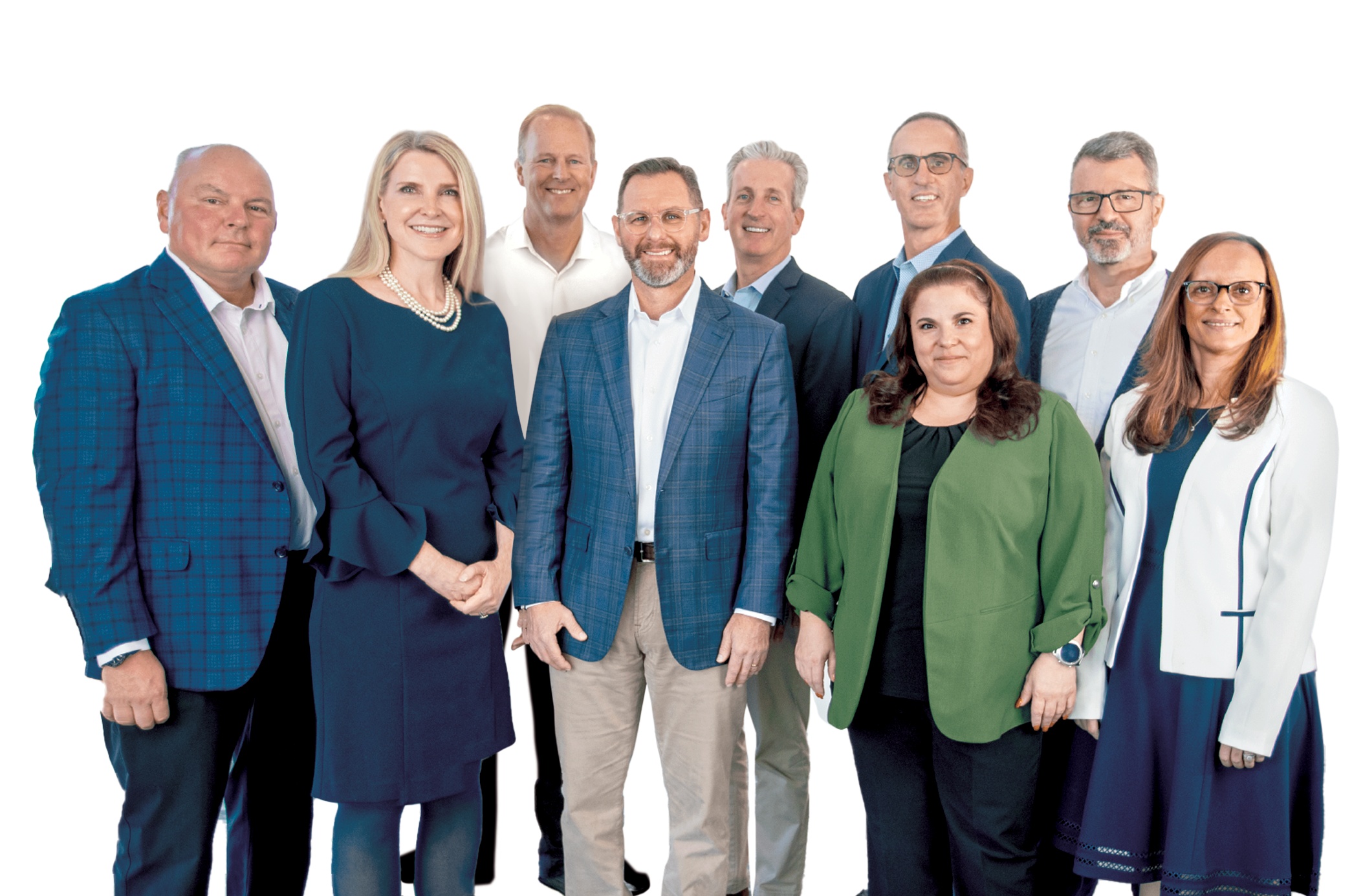Dave Ciesinski, at center, with colleagues in a Marzetti leadership-team photograph
