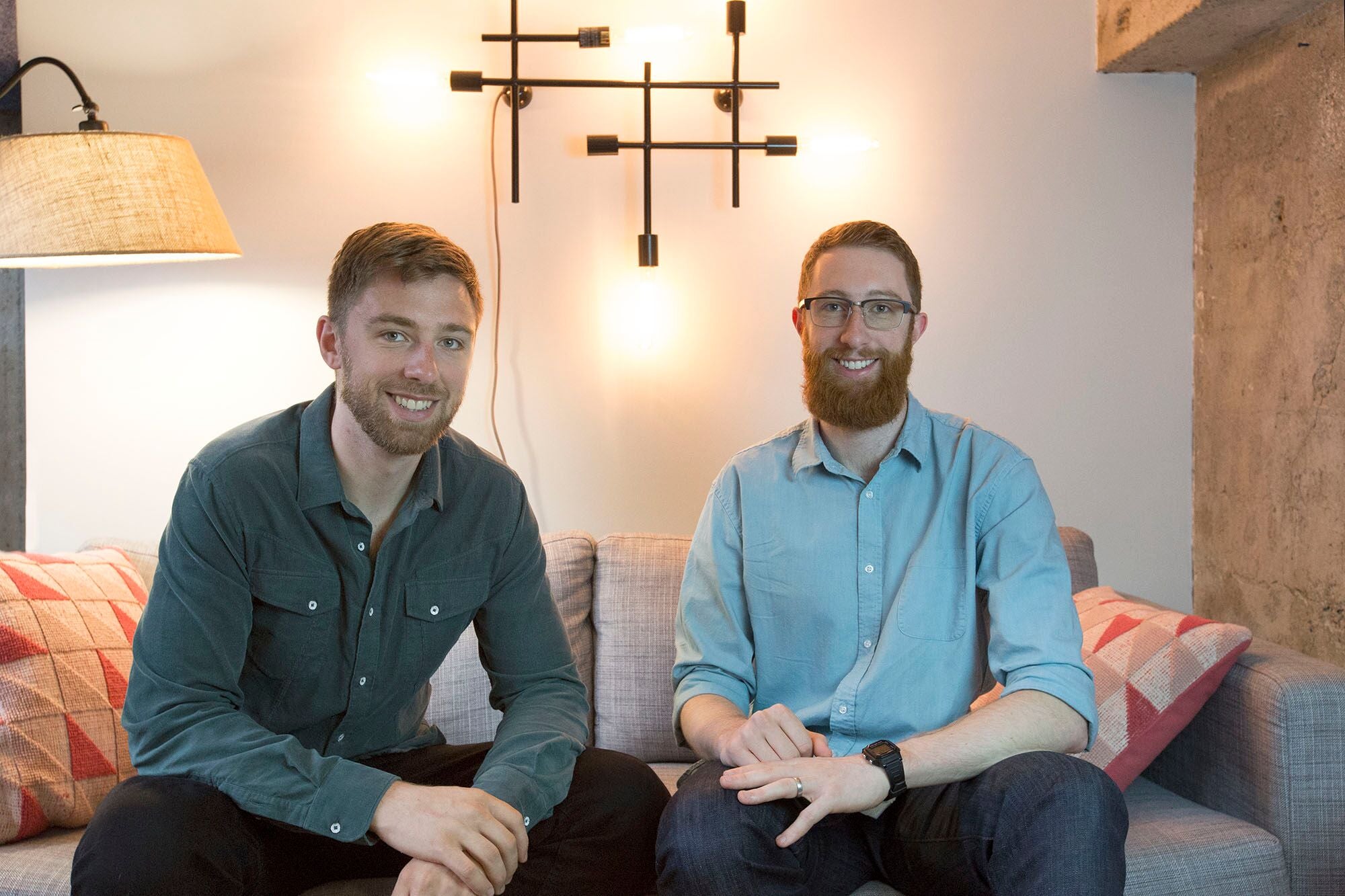 Dave Evans, left, sitting beside his brother and Fictiv co-founder Nate Evans