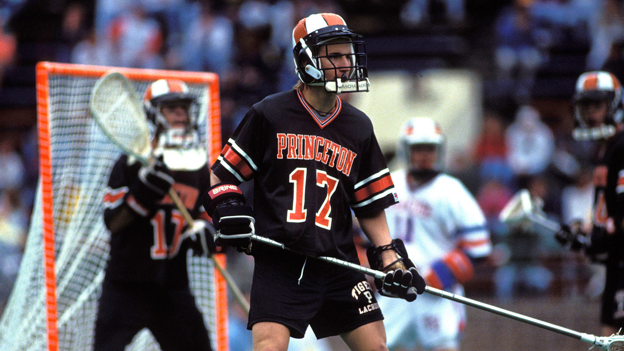 Dave Morrow wearing Princeton number 17 during his college lacrosse career