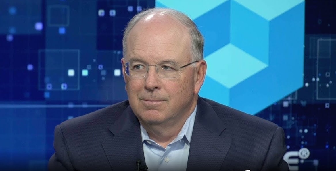 David Donatelli in conversation with theCUBE, wearing a dark jacket against a blue studio background