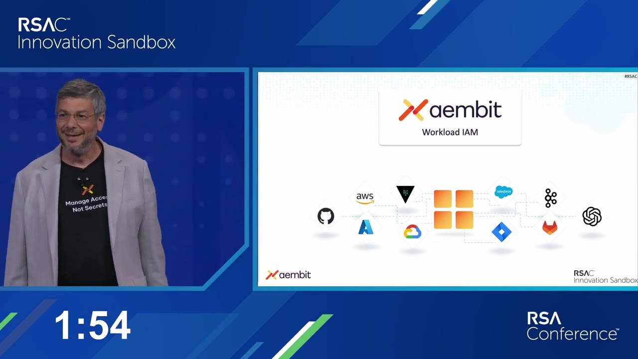 David Goldschlag presenting Aembit’s workload identity platform at the 2024 RSA Conference Innovation Sandbox