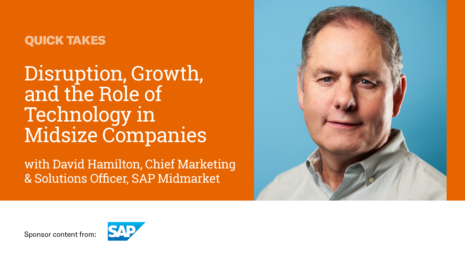 David Hamilton in a 2023 video conversation about disruption, growth and technology in midsize companies