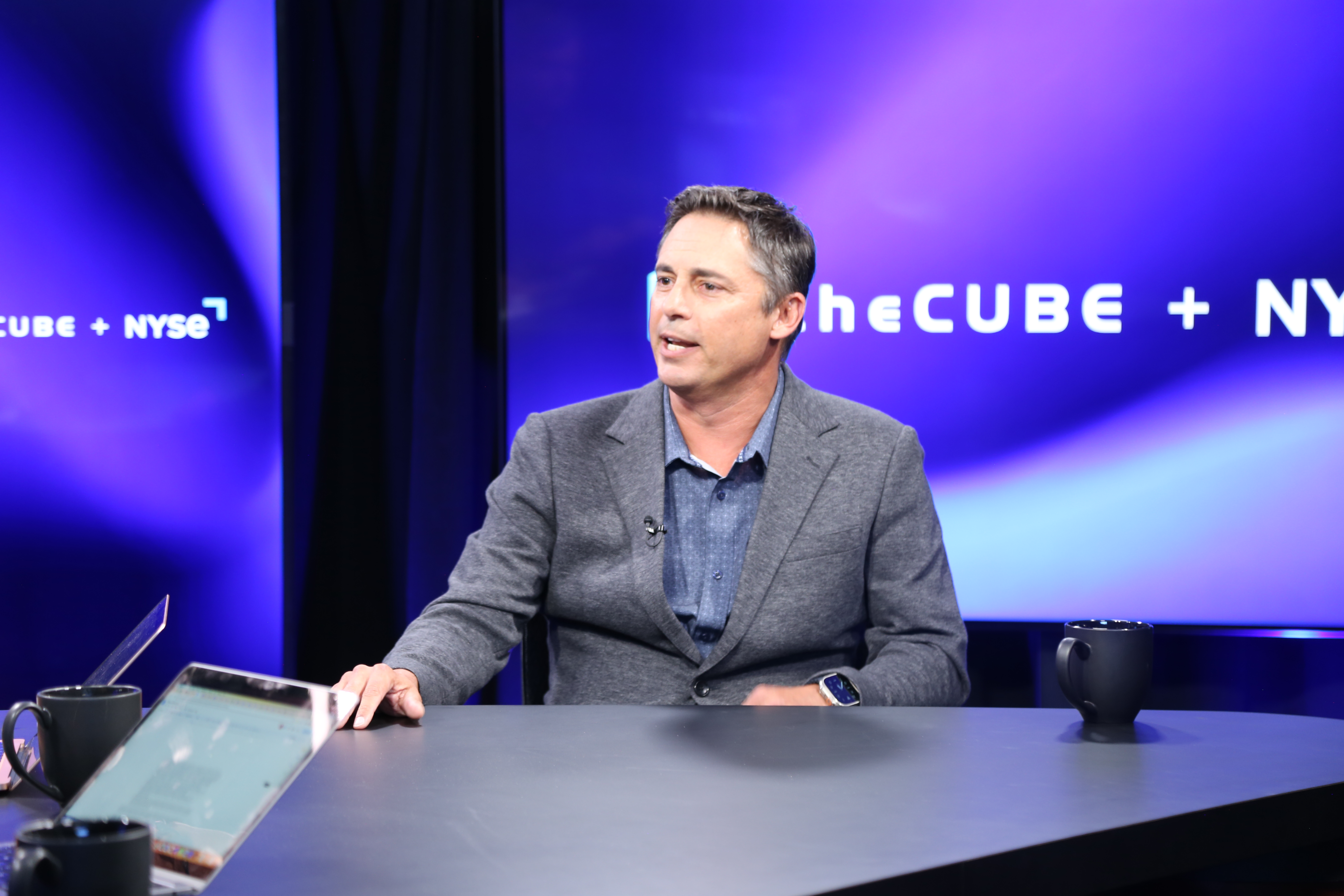David Lazovsky discussing AI infrastructure at theCUBE and NYSE interview desk in 2024