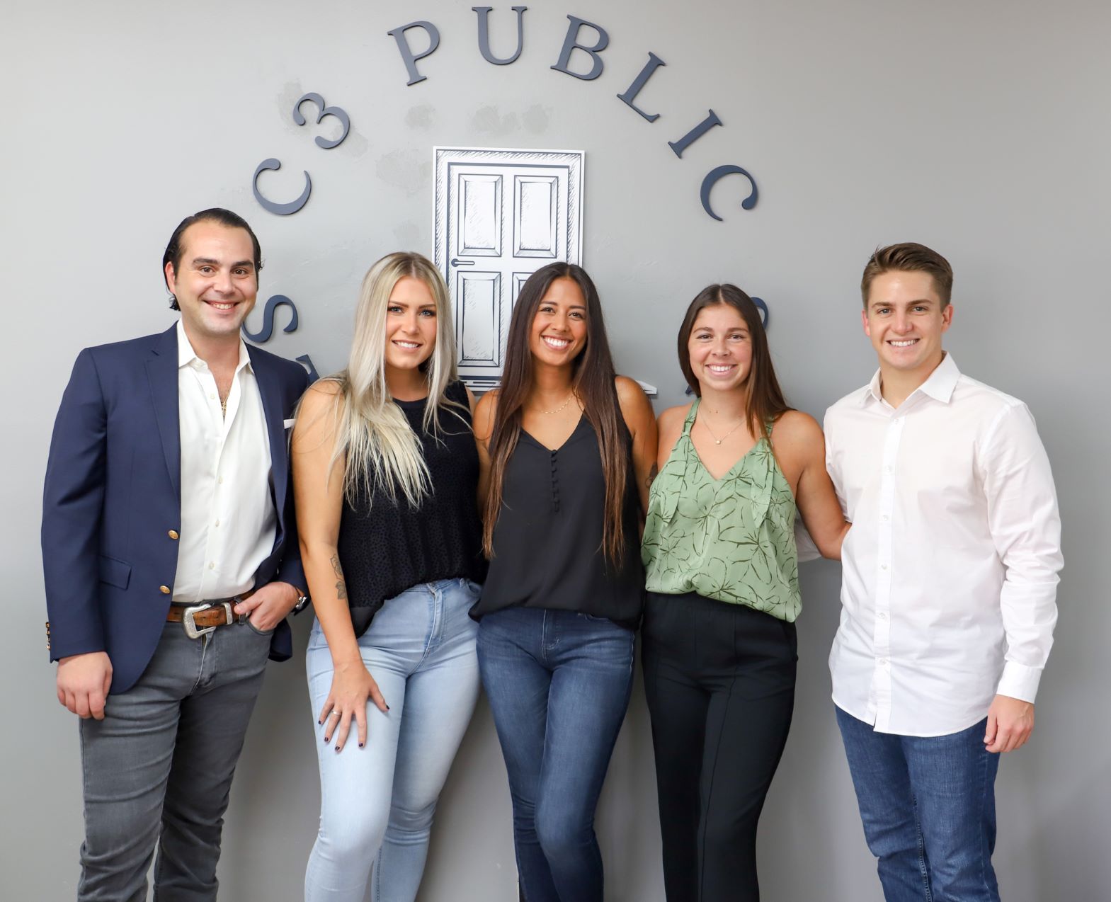 David Wilson at the far left with four C3 Public Strategies colleagues in an office