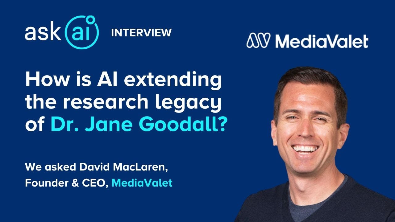 Ask AI’s 2022 episode artwork featuring David MacLaren and its discussion of Jane Goodall’s research archive