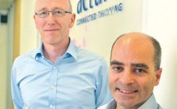 David McDonald, left, with Acturis co-founder Theo Duchen