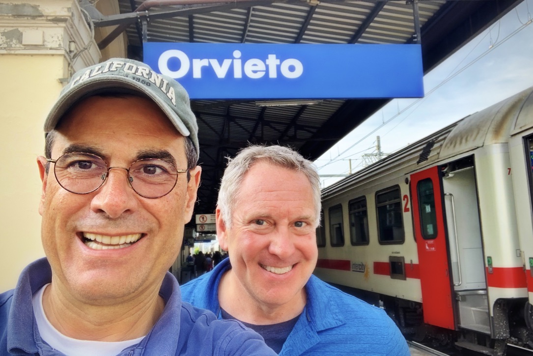 Alfredo Casuso, left, and David Perry at Orvieto railway station