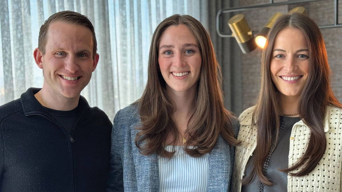 David Shull with Grace Van Hollebeke and Katie Williams after Tern acquired Lucia
