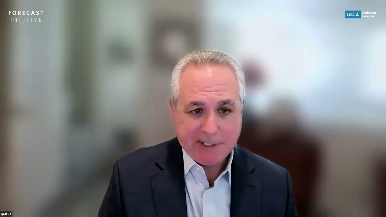 Davidson Pattiz speaking during UCLA Anderson Forecast's Forecast in FIVE interview