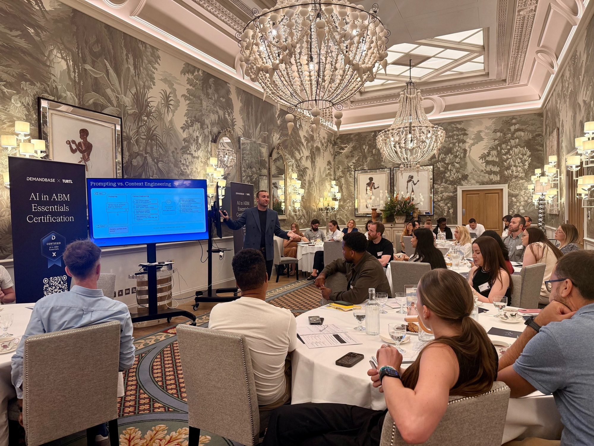 Davis Potter leading an AI in ABM Essentials Certification workshop in London