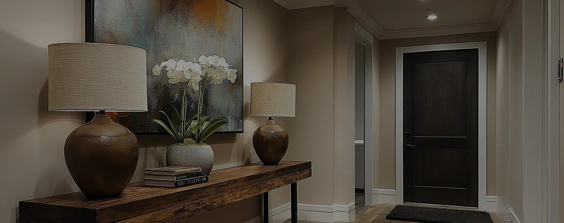 A warmly lit home interior used by Deako