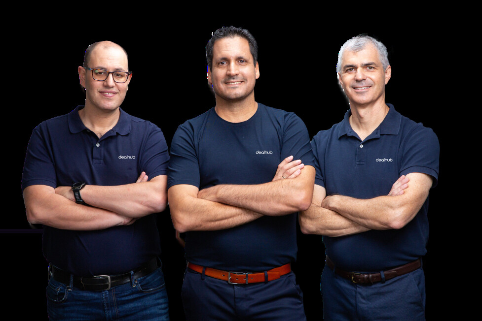 DealHub co-founders Alon Lubin, Eyal Elbahary and Eyal Orgil pictured with the DealHub team