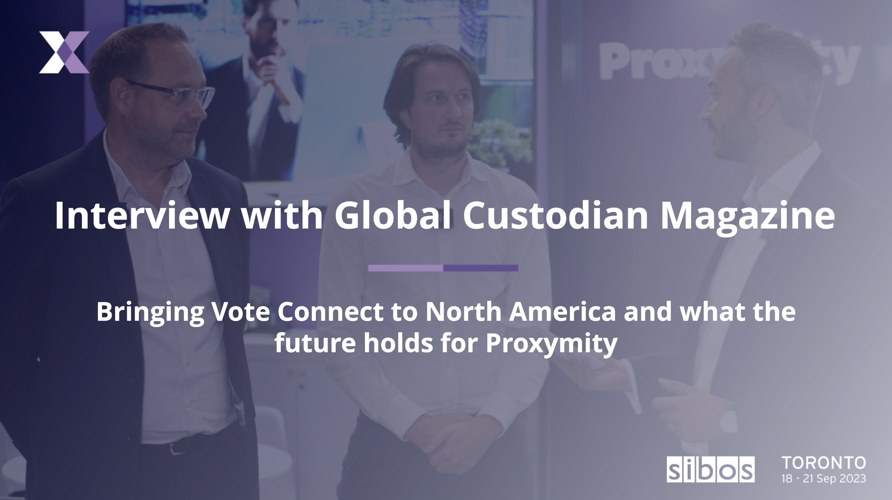 Promotional still of Dean Little and Jonathan Smalley in a Global Custodian interview at Sibos Toronto in 2023