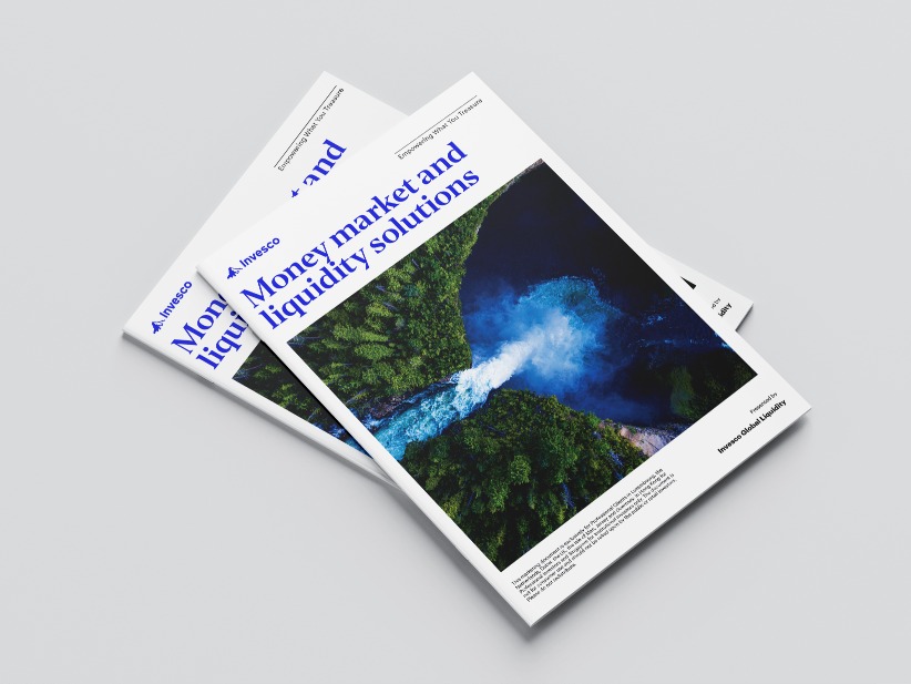 Brochure mockups created for Invesco Global Liquidity