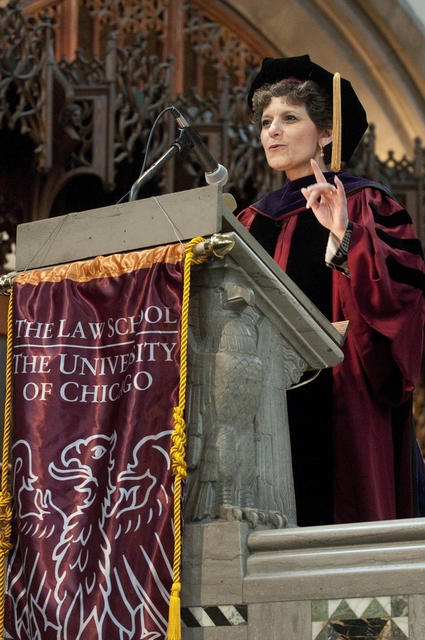 Debra Cafaro speaking at the University of Chicago Law School’s 2011 Diploma and Hooding Ceremony