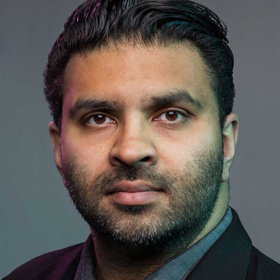 Nilay Patel, host of Decoder, in an official Vox Media Podcast Network portrait