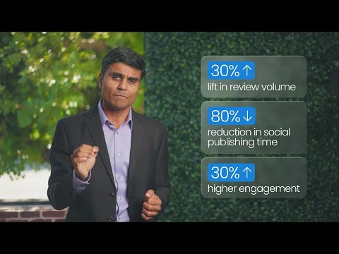 Deepak Bahree presenting Birdeye performance figures during his View 2025 product keynote