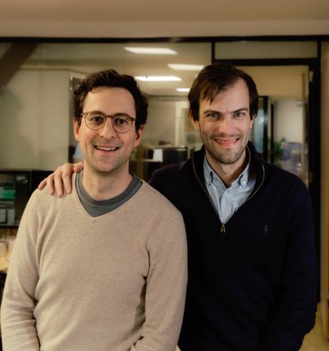 DeepIP co-founders Edouard d’Archimbaud and François-Xavier Leduc in an office