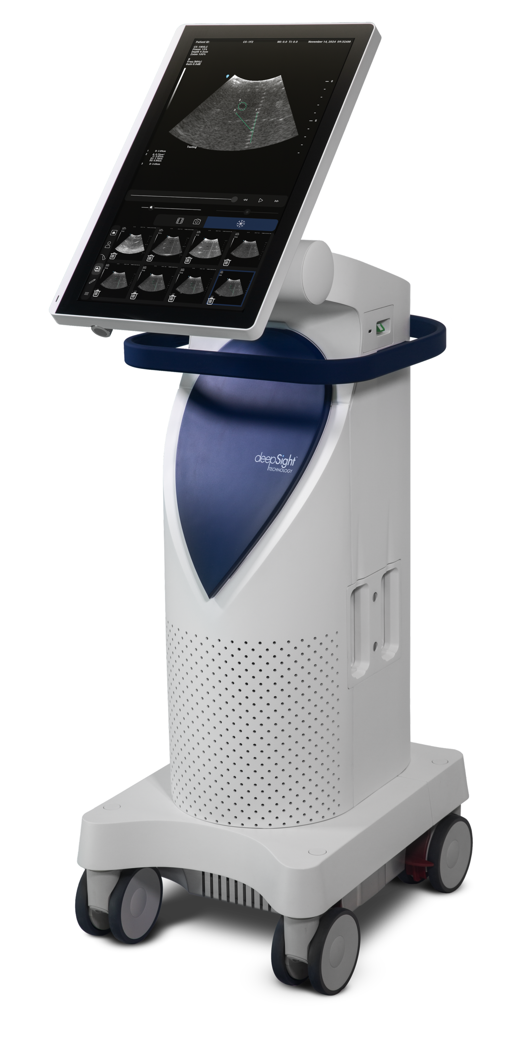 DeepSight ultrasound cart with monitor and controls