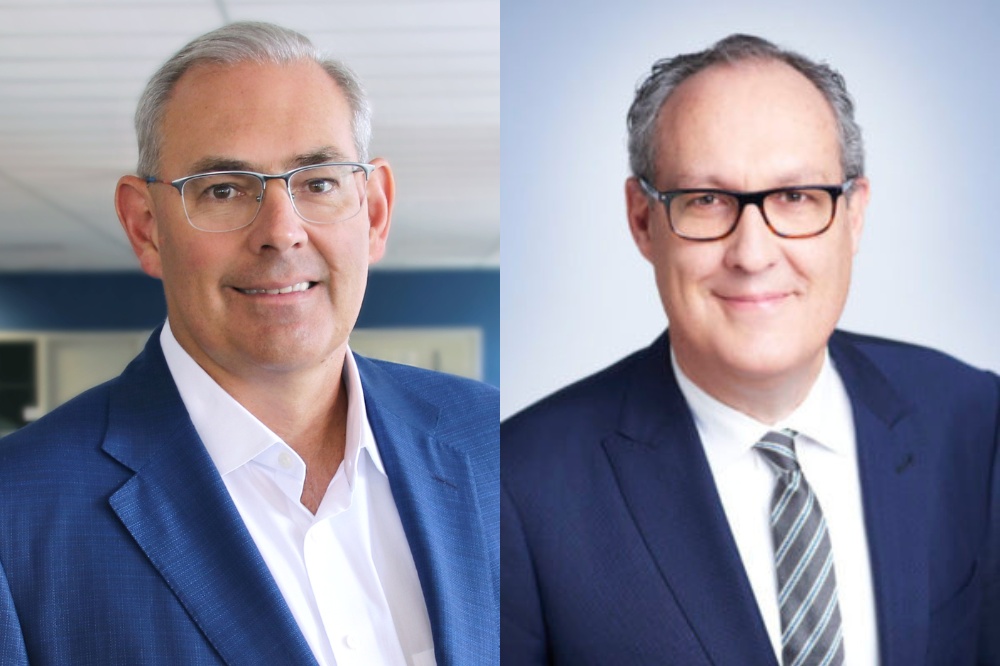 Side-by-side portraits of Rowan Saunders, left, and Louis Gagnon, right
