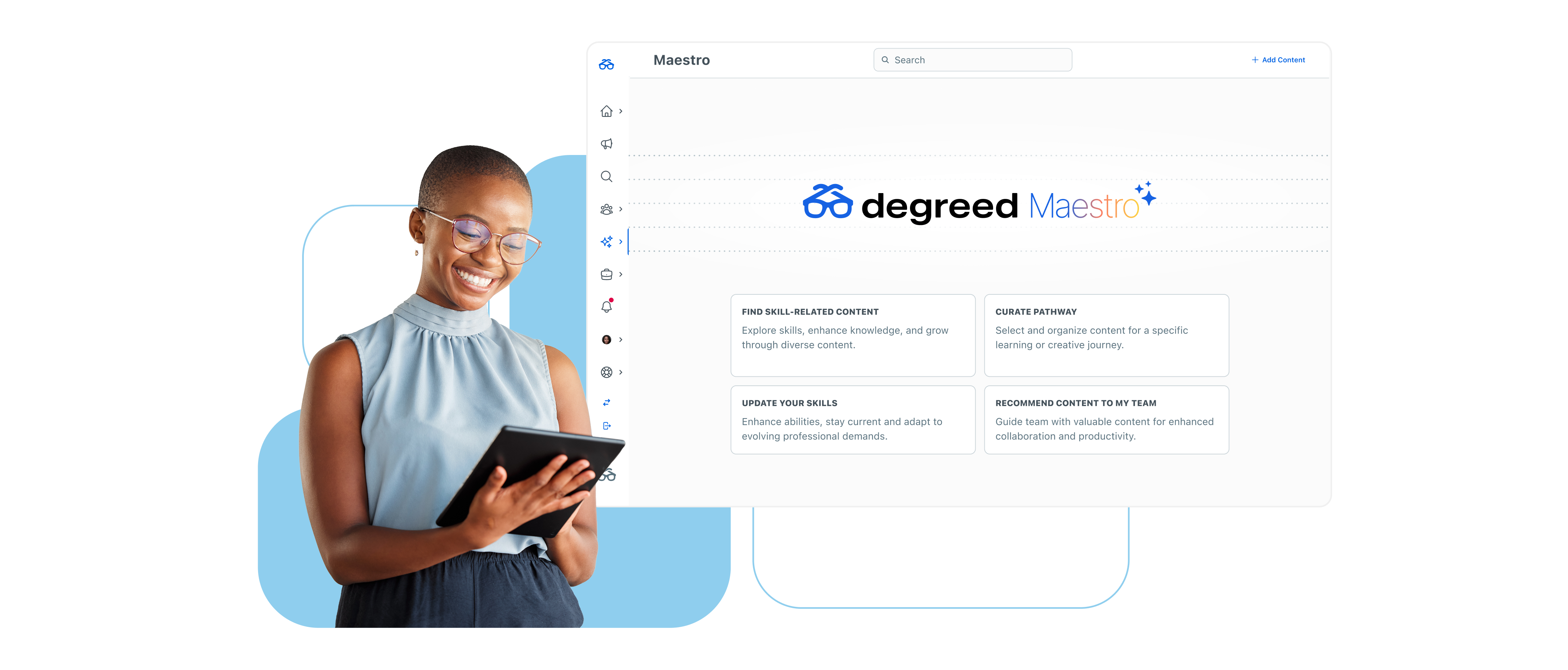 Official Degreed Maestro illustration showing its learning and pathway interface