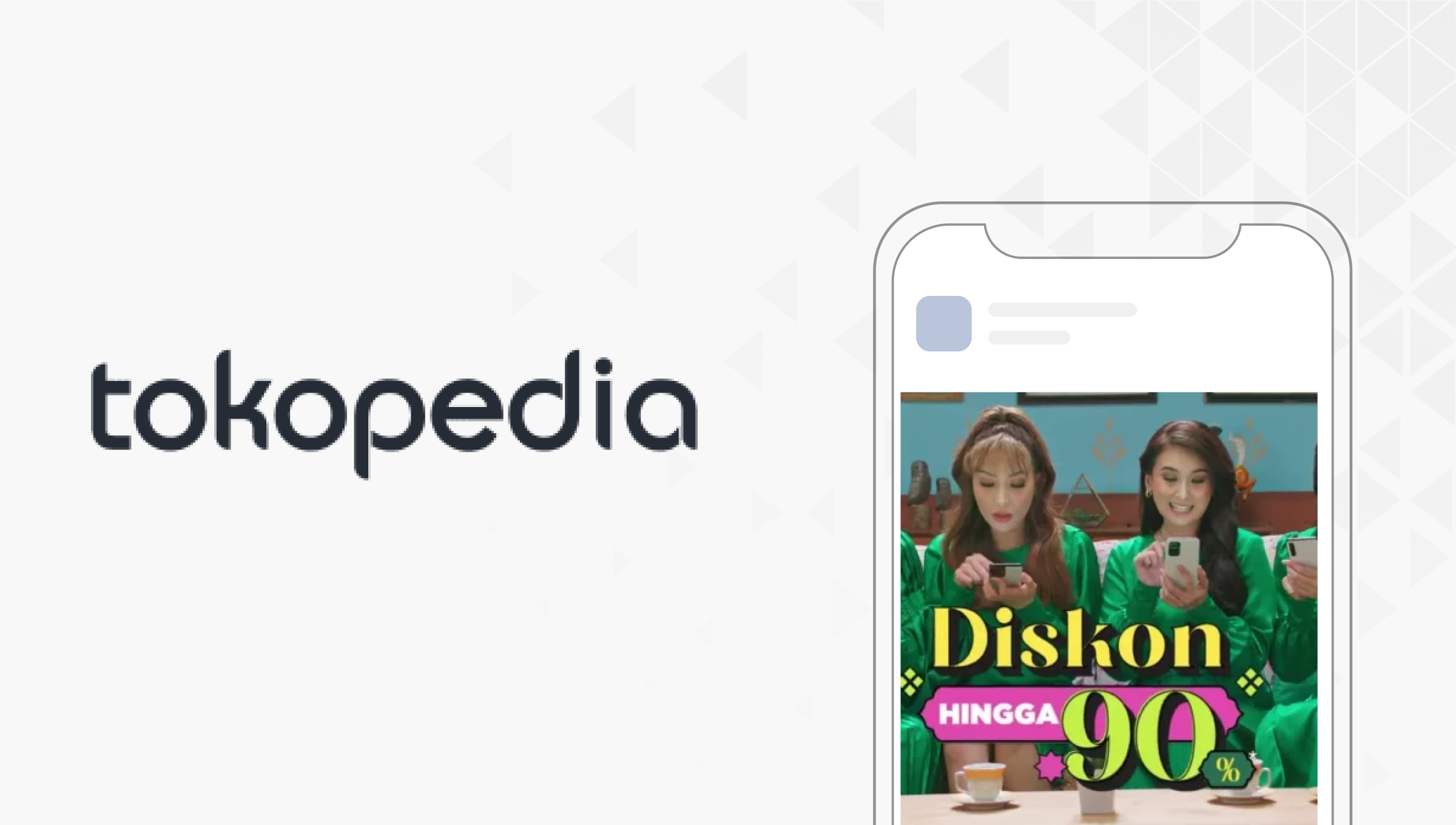 Tokopedia Ramadan campaign artwork showing personalized promotional video creative