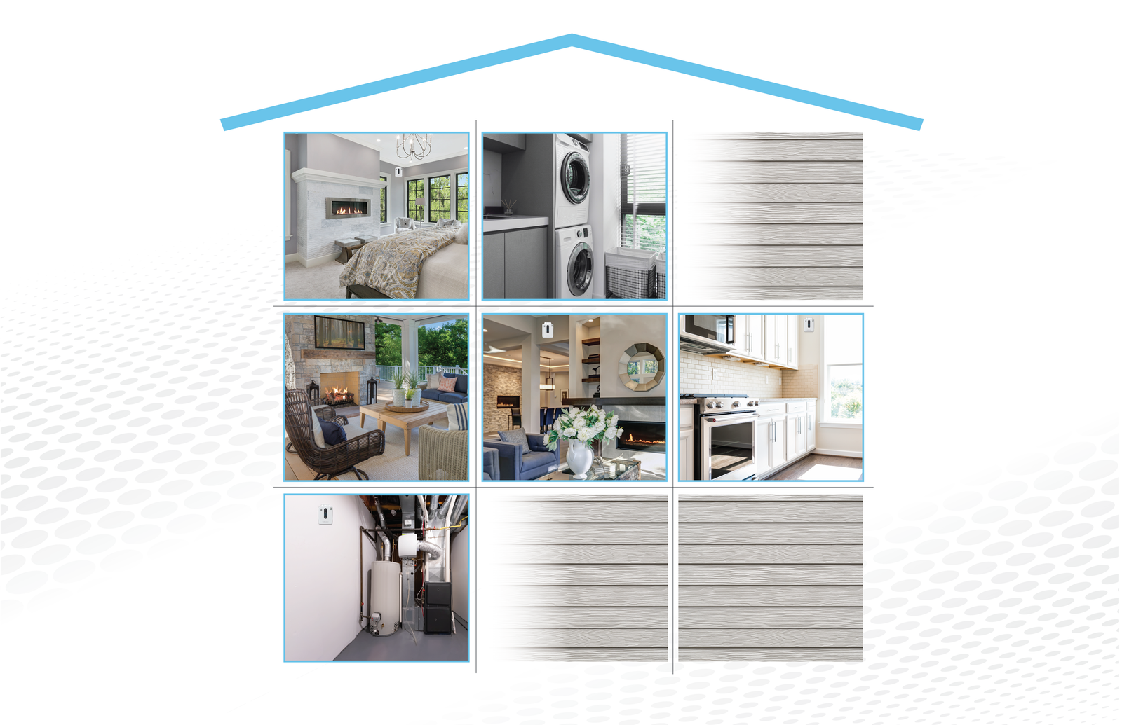 Diagram of where natural gas and carbon monoxide can accumulate in a home