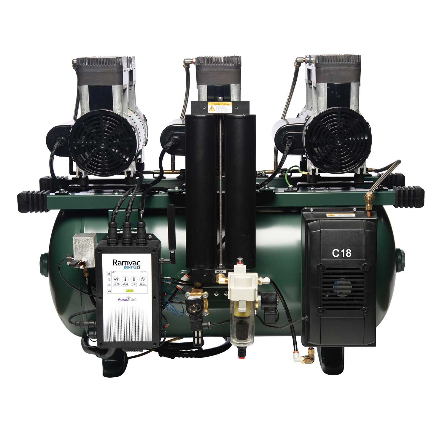 Ramvac C18 dental air compressor with sound shields