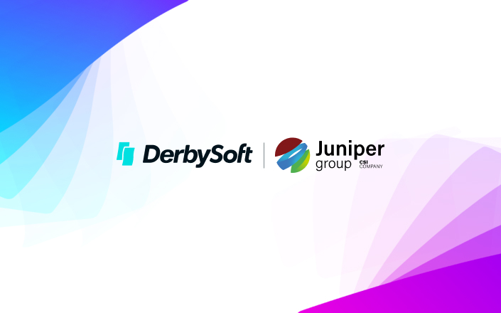 Official announcement graphic pairing DerbySoft and Juniper Group for the completed majority acquisition