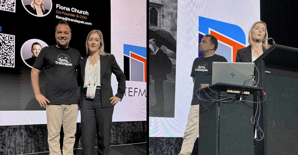 Derek Feebrey and Fiona Church together and presenting at TEFMA25