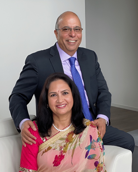 iBridge co-founders Desh and Sadna Urs together
