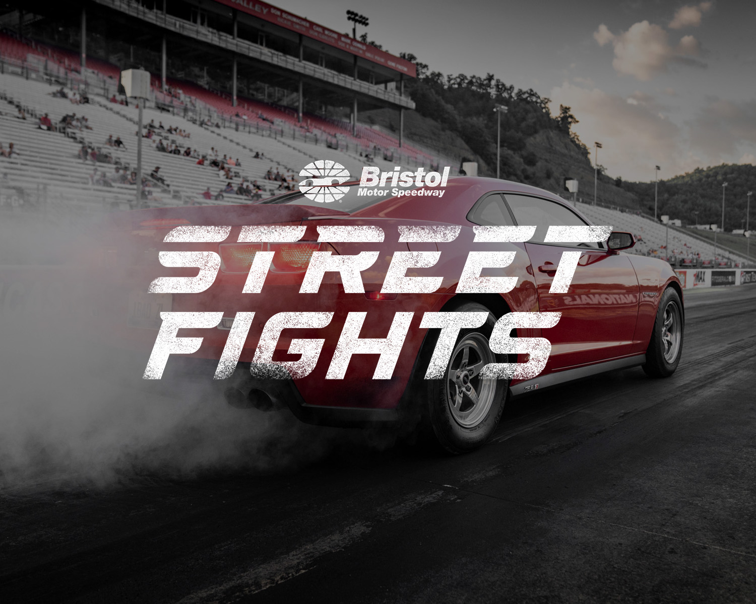 Street Fights concept art over a red racing car