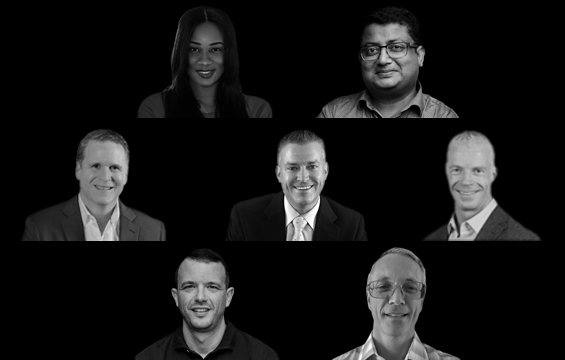 A collage of Devo leadership portraits from its company website